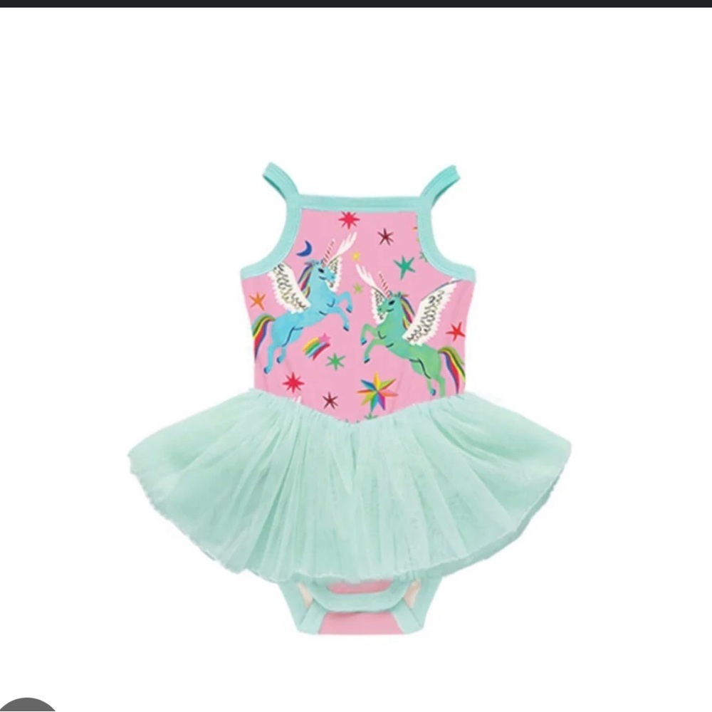 Rock Your Baby Pink and Mint Unicorn One Piece tutu